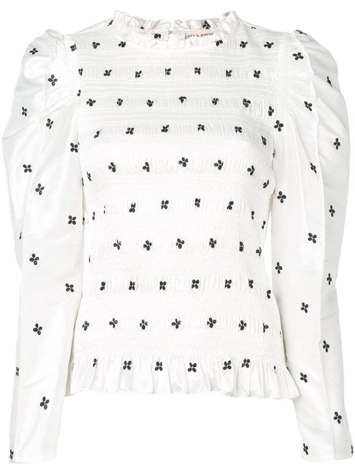 Ulla Johnson Leonis Embroidered Taffeta Blouse - White