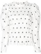 Ulla Johnson Leonis Embroidered Taffeta Blouse - White