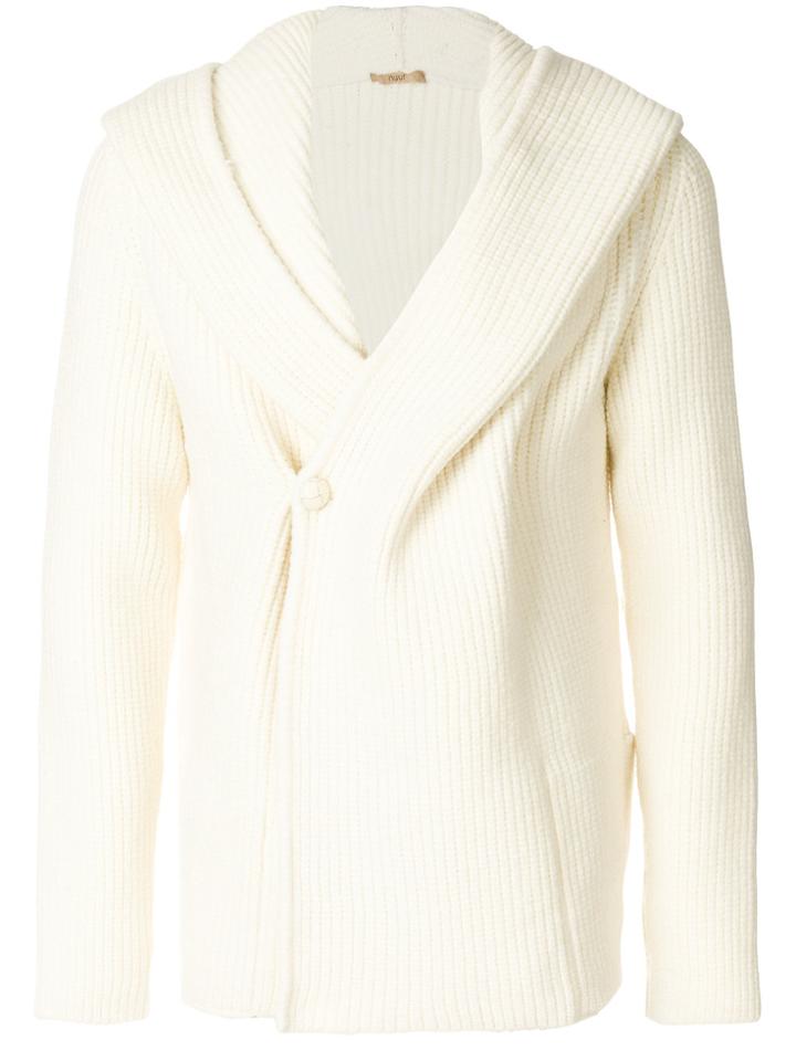 Nuur Ribbed V-neck Pullover - White