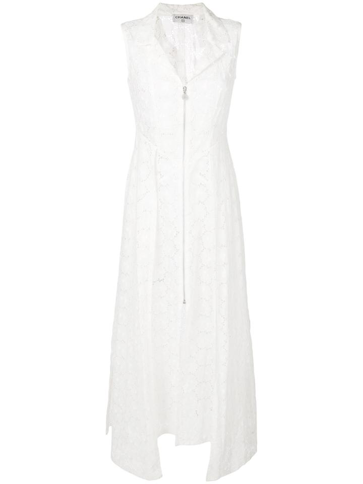 Chanel Vintage English Embroidery Dress - White