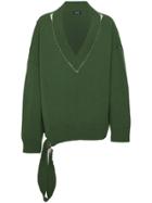 Raf Simons V-neck Oversized Jumper - Green