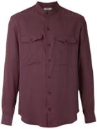 Egrey Band Collar Shirt - Purple