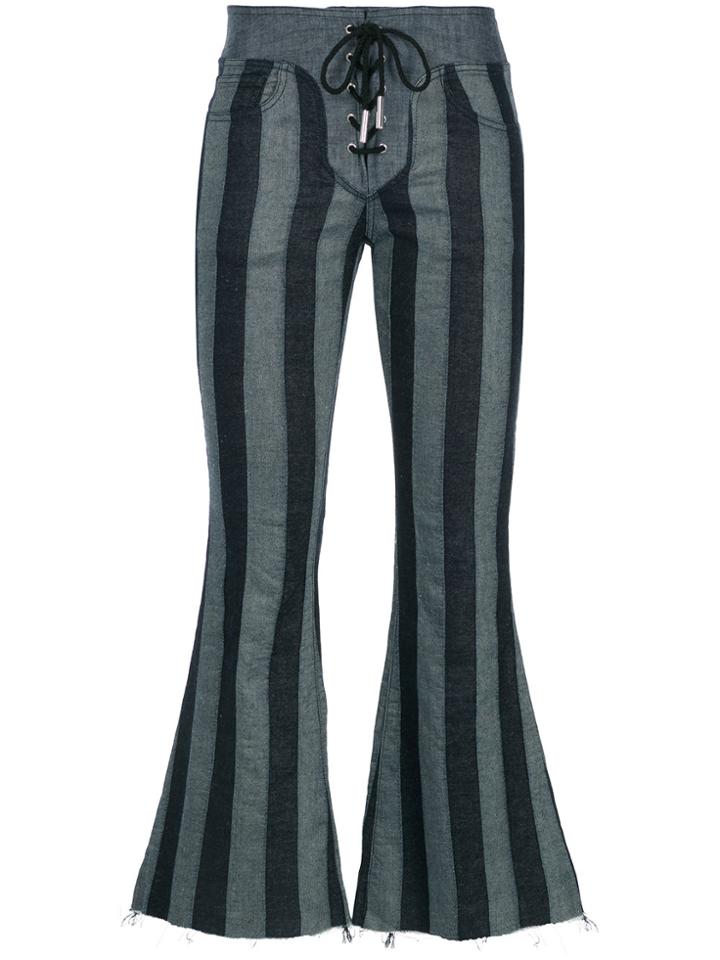 Marques'almeida Lace-up Cropped Jeans - Blue