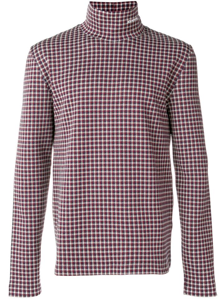 Calvin Klein 205w39nyc Logo Checked Polo Neck - Red