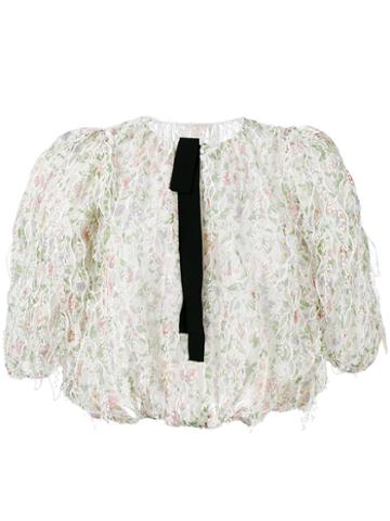 Giambattista Valli - Sheer Embroidered Blouse - Women - Silk/cotton/viscose - 42, Women's, Green, Silk/cotton/viscose