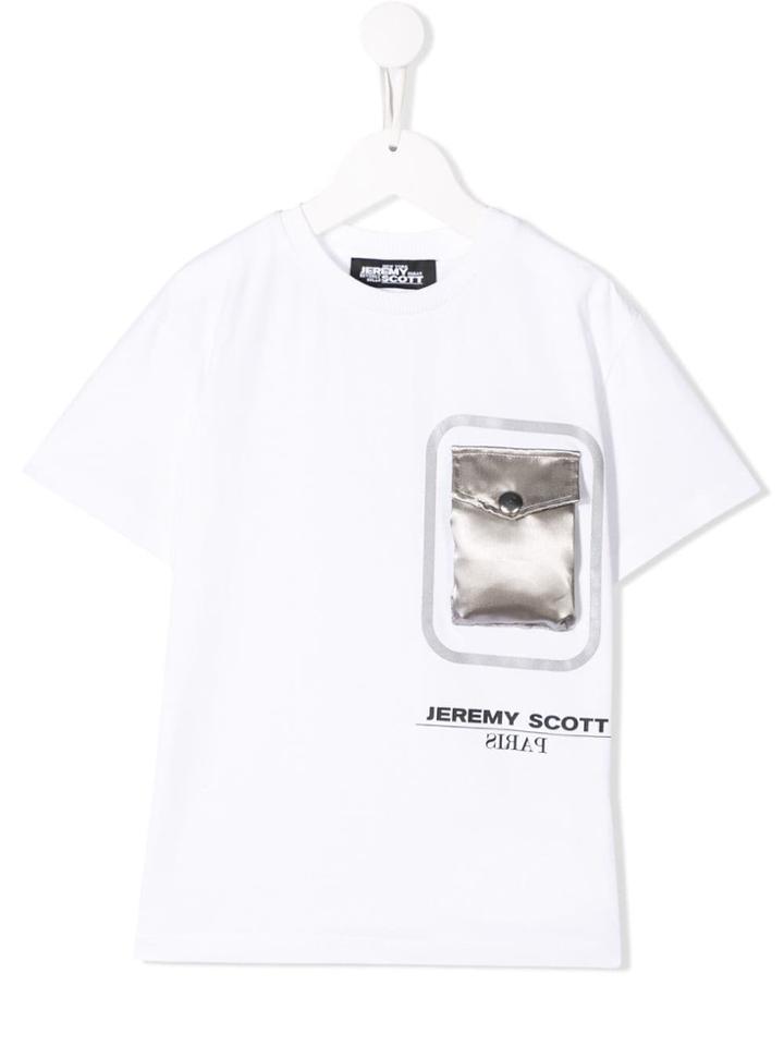 Jeremy Scott Junior Teen Flap Pocket T-shirt - White