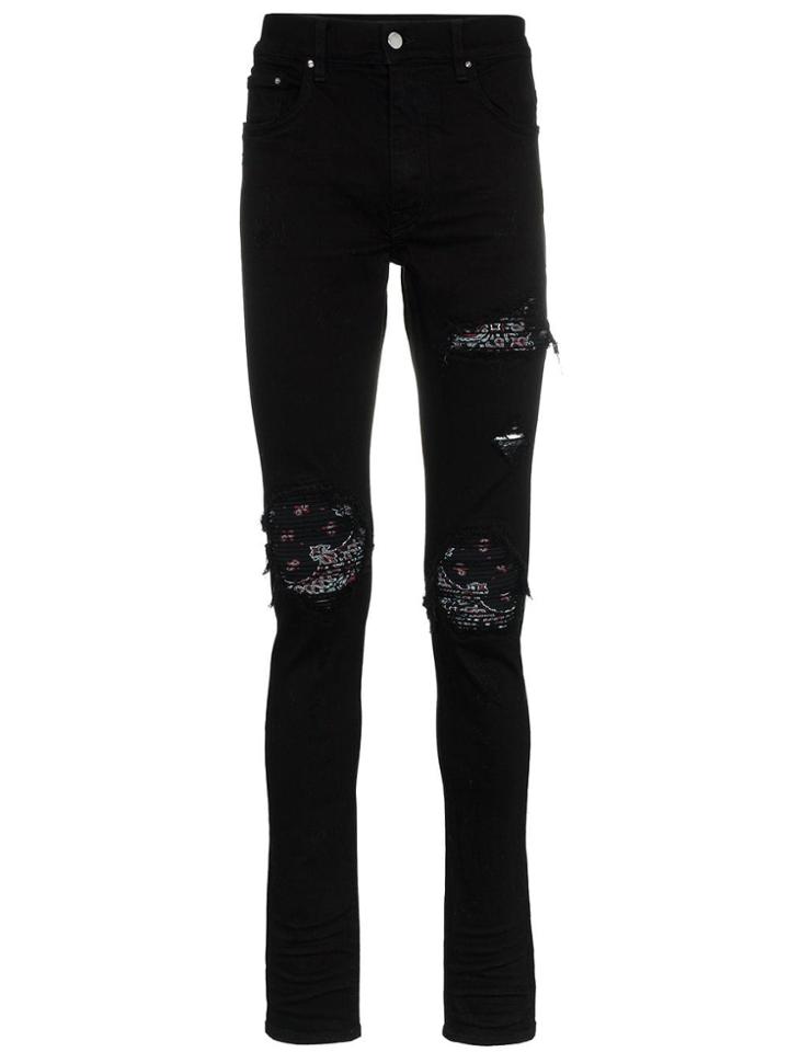 Amiri Bandana Skinny Jeans - Black