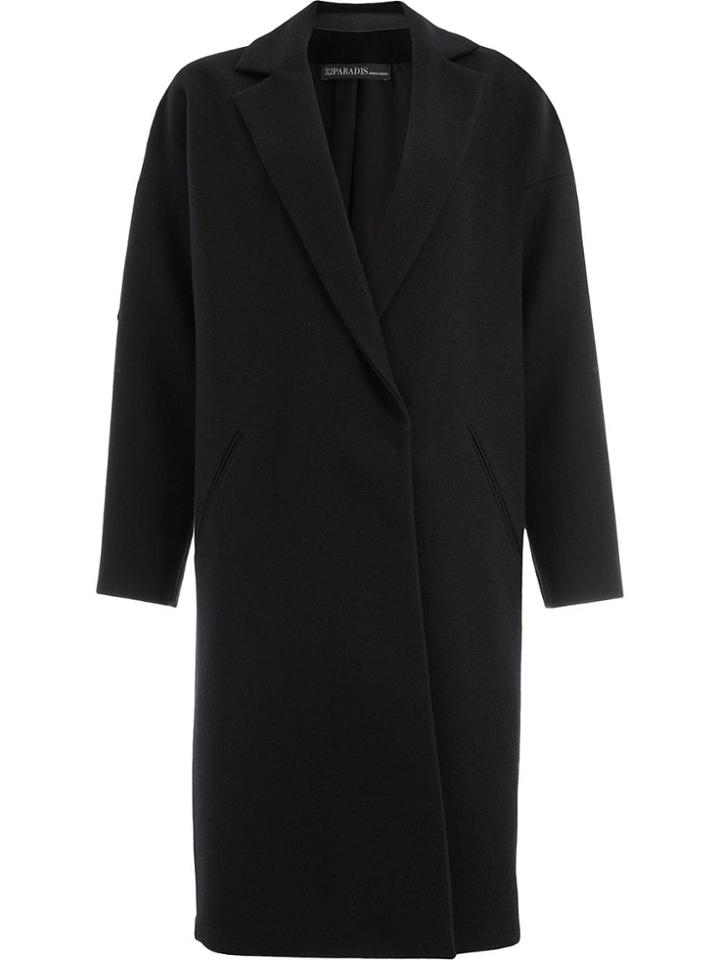 32 Paradis Sprung Frères Classic Midi Coat - Black