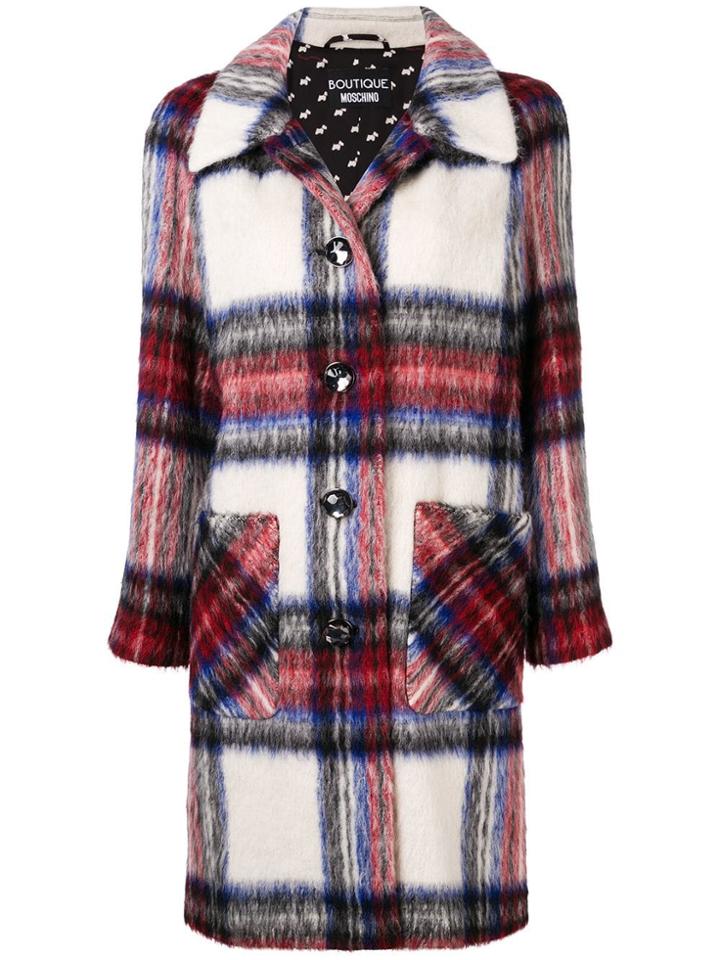 Moschino Plaid Single Breasted Coat - Multicolour