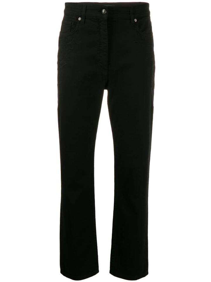Etro Embroidered Cropped Jeans - Black