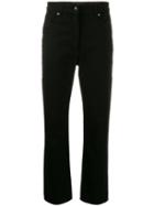 Etro Embroidered Cropped Jeans - Black