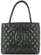 Chanel Vintage Diamond Quilt Tote Bag - Black