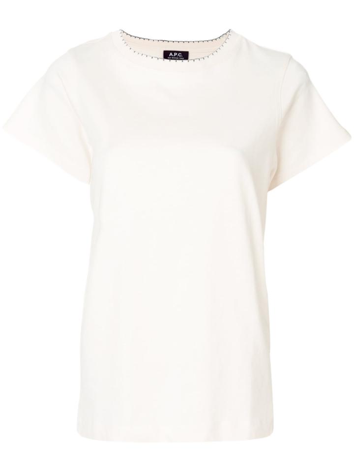 A.p.c. Stitch Neckline Top - Nude & Neutrals