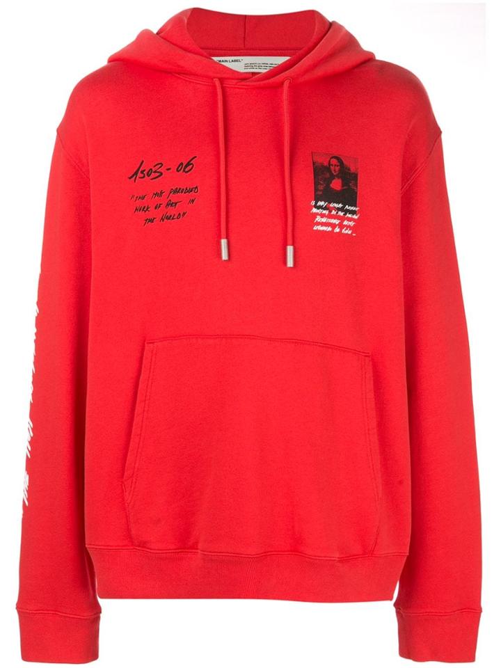 Off-white Mona Lisa Print Hoodie - Red