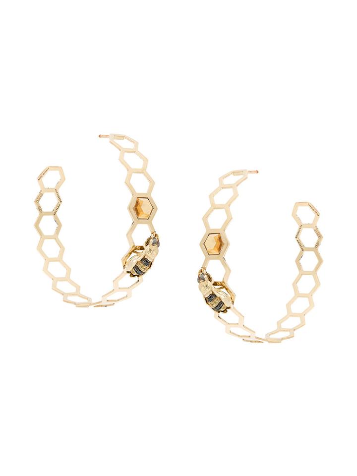 Delfina Delettrez Geometric Bee Earrings - Metallic