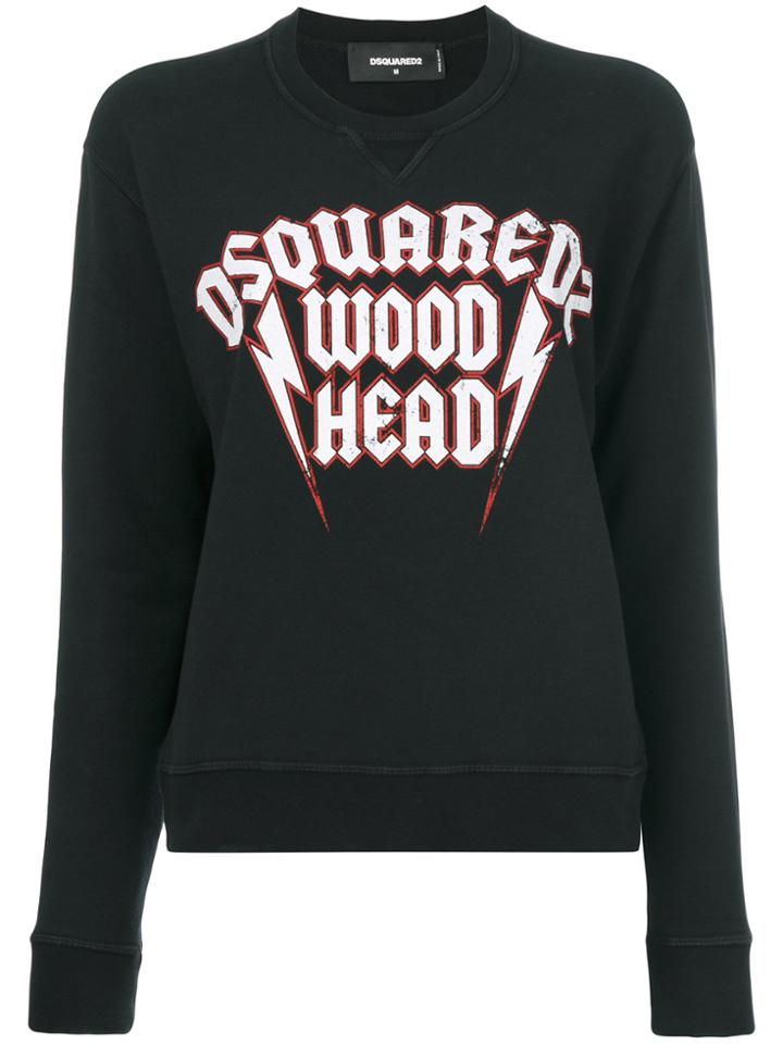 Dsquared2 Wood Head Print Sweatshirt - Black