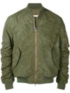 Readymade Ruched Sleeve Bomber Jacket - Green