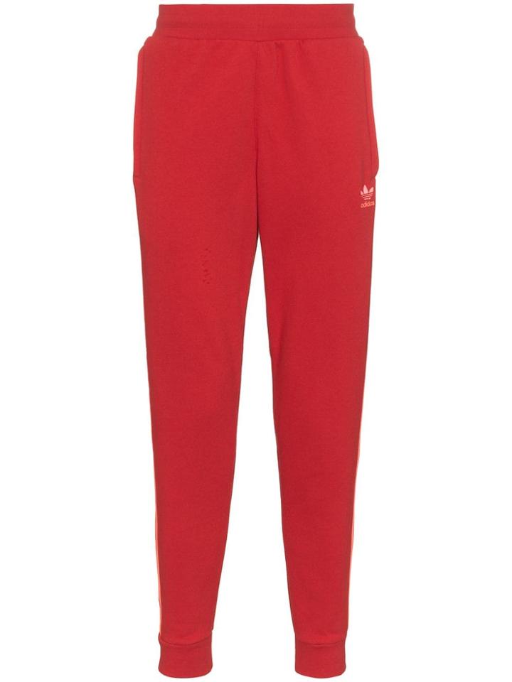 Adidas Striped Track Pants - Red