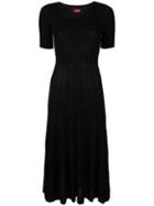 Des Prés Pleated Midi Dress - Black