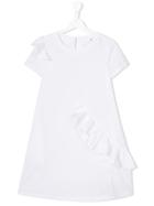 European Culture Kids Asymmetric Ruffled Dress - White