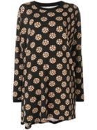 Mm6 Maison Margiela Floral Print Asymmetric Dress - Black