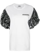 Brognano Sequinned Balloon Sleeves T-shirt - White