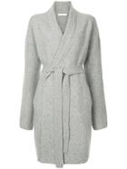 Estnation Drawstring Wrap Cardi Coat - Grey