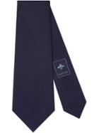 Gucci Embroidered Underknot Silk Tie - Blue