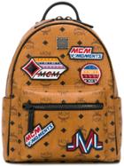 Mcm Multi-patch Backpack - Brown