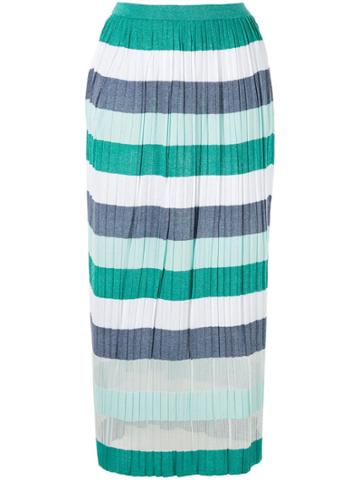 Ballsey Striped Flared Skirt - Green