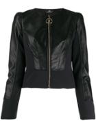 Elisabetta Franchi Cropped Faux Leather Jacket - Black