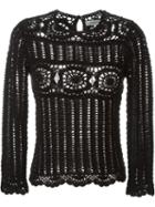 Isabel Marant Étoile - 'heloise' Crochet Top - Women - Cotton/linen/flax - 36, Black, Cotton/linen/flax