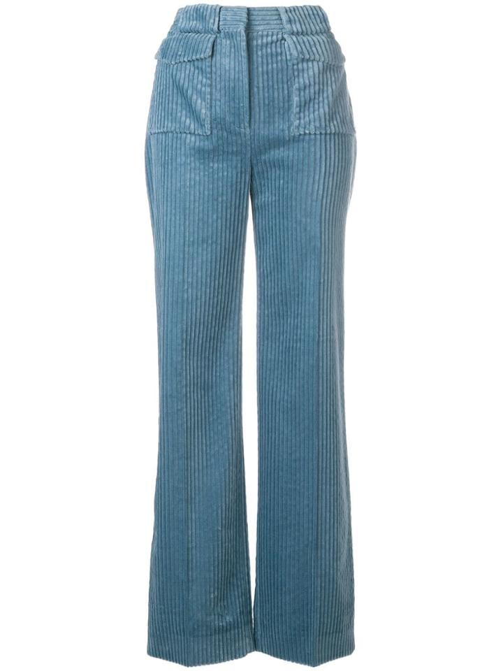 Victoria Victoria Beckham Flared Corduroy Trousers - Blue