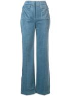 Victoria Victoria Beckham Flared Corduroy Trousers - Blue