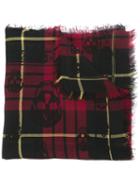 Alexander Mcqueen Tartan Skull Scarf, Men's, Red, Silk/modal/cashmere