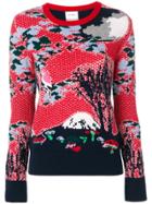 Barrie Intarsia Knit Jumper - Red