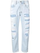 Haikure Distressed Straight-leg Jeans - Blue