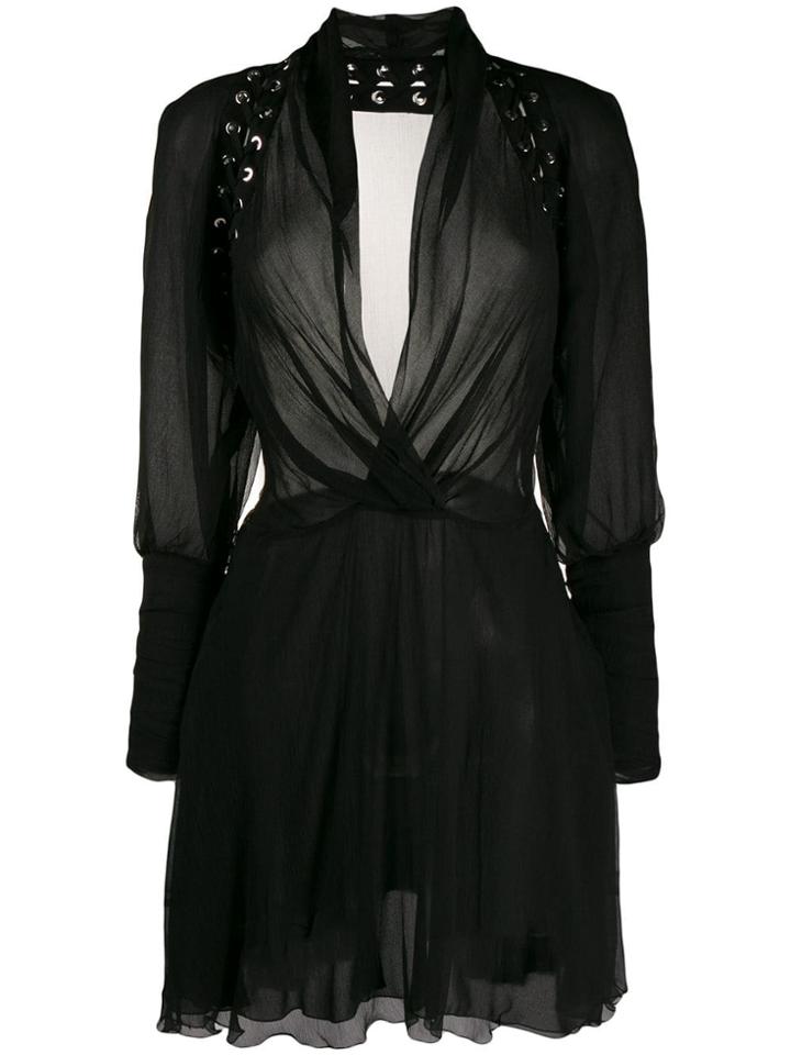 Redemption Silk Blend V-neck Dress - Black
