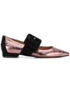 L'autre Chose Buckle Ballerina Shoes - Pink & Purple
