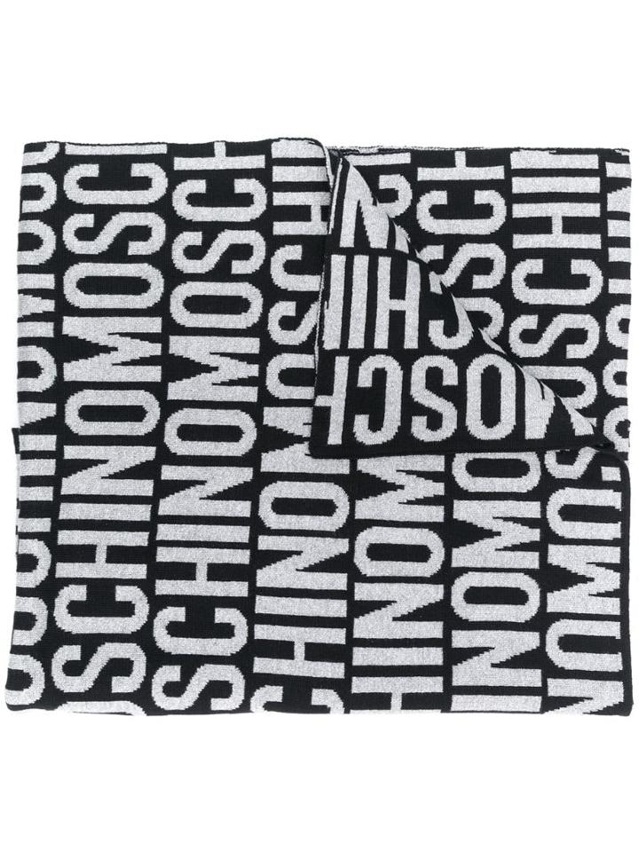 Moschino Logo Intarsia Scarf - Black