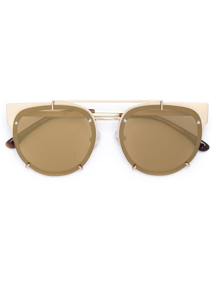 Vera Wang Round Frame Sunglasses, Women's, Grey, Stainless Steel