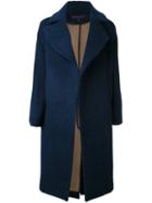 Martin Grant Single Breasted Coat, Women's, Size: 34, Blue, Angora/alpaca