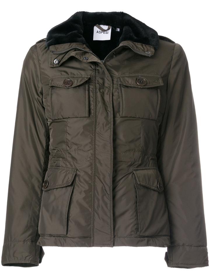 Aspesi Fur Trimmed Military Jacket - Green
