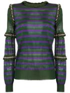 Andrea Bogosian Striped Knit Blouse - Green