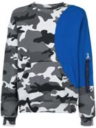 Mostly Heard Rarely Seen Camouflage Colour Block Sweatshirt - Grey