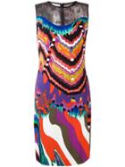 Roberto Cavalli Lace Panel Fitted Dress - Multicolour