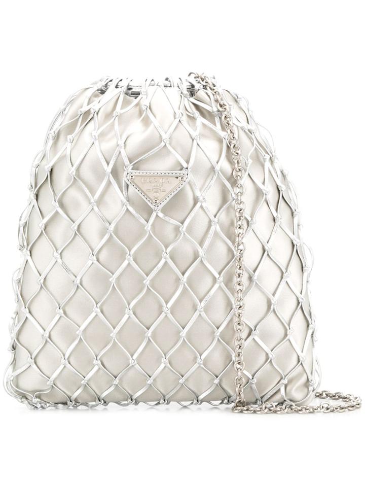 Prada Net Crossbody Bag - Silver