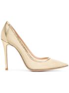 Gianvito Rossi Perforated Pointed Pumps - Metallic