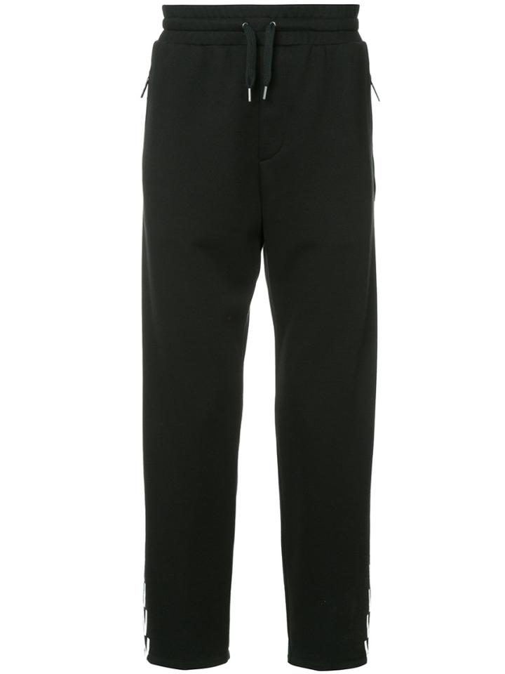 Ports V Chevron And Stripe Side Panel Track Pants - Black