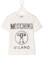Moschino Kids Logo Printed T-shirt - White